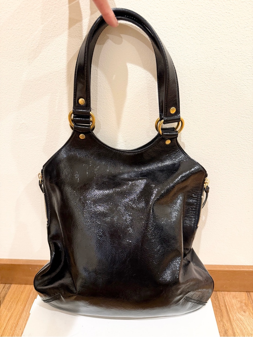 Yves Saint Laurent Rive Gauche Tribute tote bag black patent